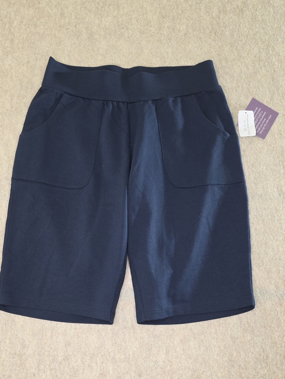 NWT Christopher & Banks Navy Blue Pull On Shorts. Size M.